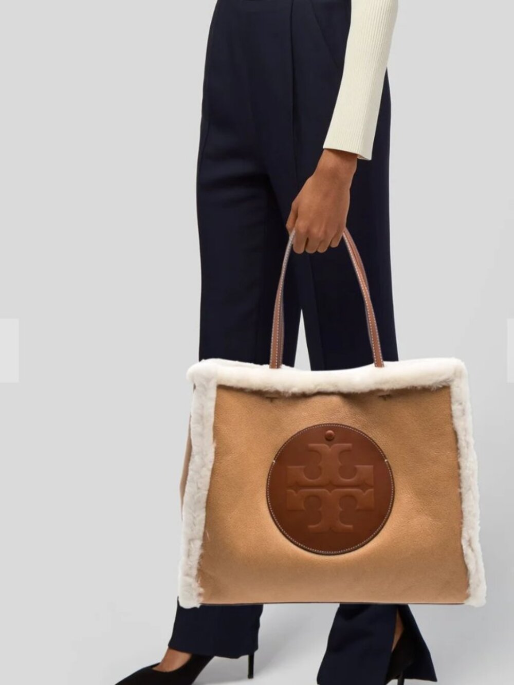 Tory burch nwt Ella Genuine Shearling Tote
